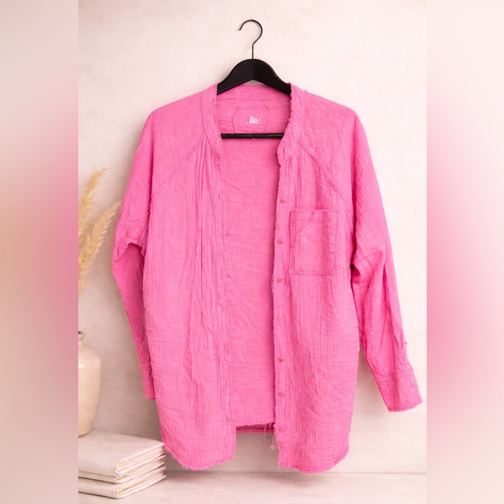 Aerie Pink Button-Up Shirt